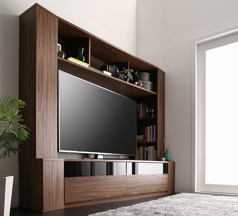 55V型TV対応、変形タイプ上質デザインのハイタイプコーナーテレビボード
